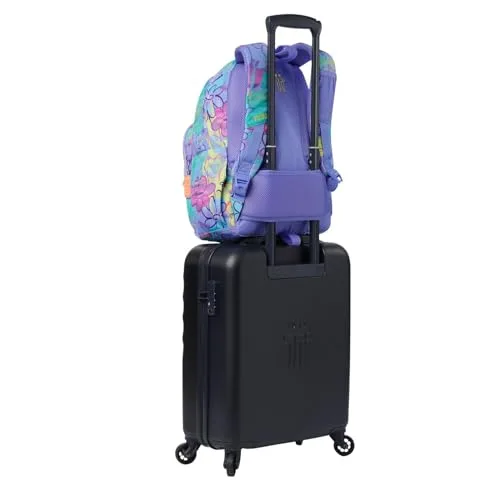 TOTTO ▫️ Mochila escolar adaptável a carrinho, modelo Acuareles, capacidade de 20 L, bolso para computador de 14", 2 bolsos para garrafas, encosto ergonómico com ventilação, alças confortáveis em forma de S, padrão Grafily 6