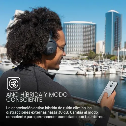 JLab ▫️ Auscultadores Bluetooth Go Lux ANC - Cancelamento de ruído, grafite 4