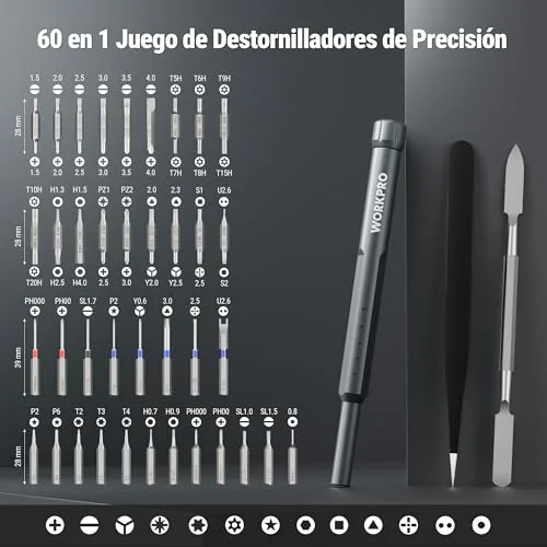 WORKPRO ▫️ Chaves de fendas de precisão 60 em 1, pontas magnéticas CR-V 2