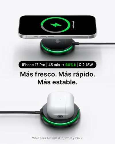 INIU ▫️ Carregador sem fios branco, base de carregamento rápido sem fios de 15 W com certificação Qi2, carregador sem fios para iPhone 16 Pro, 15, 14, 13, 12 Plus, com cabo USB-C e adaptador incluídos 3