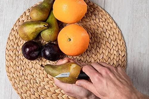 Arcos ▫️ Faca descascadora em aço inoxidável. Faca de cozinha profissional para cortar, descascar e limpar alimentos. Cabo ergonómico em polipropileno e lâmina de 60 mm. Série Nova. Cor preta. (Embalagem de 2) 6