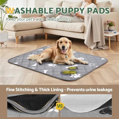 Gimars ▫️ Almofadas de Treino Reutilizáveis para Cães, 2 Unidades, Laváveis, 60x50 cm, Superabsorventes, Antiderrapantes, Impermeáveis, para Cães, Gatos, Coelhos e Porquinhos-da-índia 2