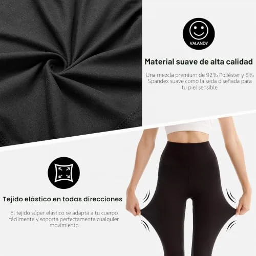 SINOPHANT ▫️ Leggings 3/4 para mulher, cintura alta, opacas, elásticas, tamanhos grandes, 2 unidades, pretas 4