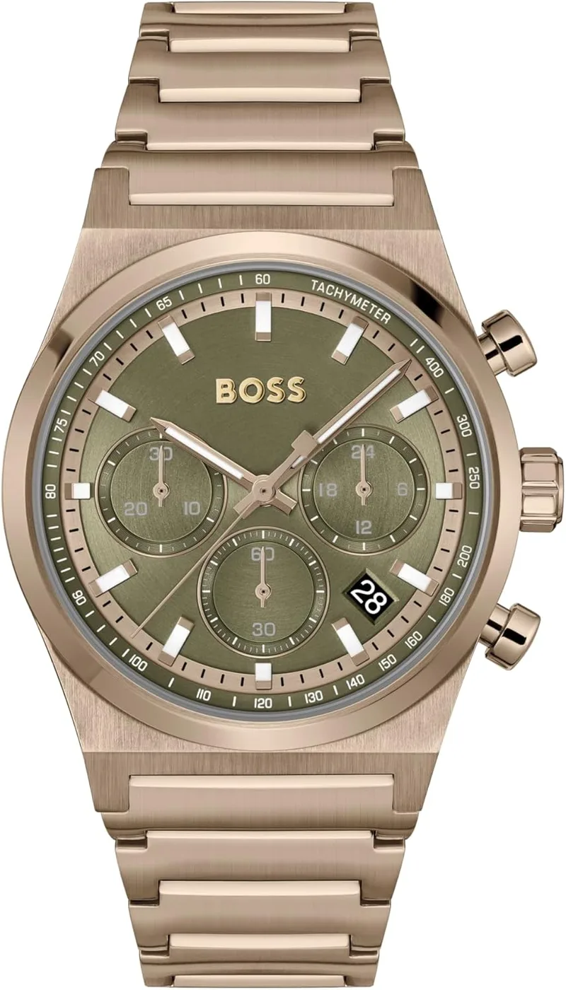 BOSS ▫️ Relógio cronógrafo de quartzo para homem Coleção Candor Chrono - Disponível com bracelete em aço inoxidável, bracelete em pele ou em silicone