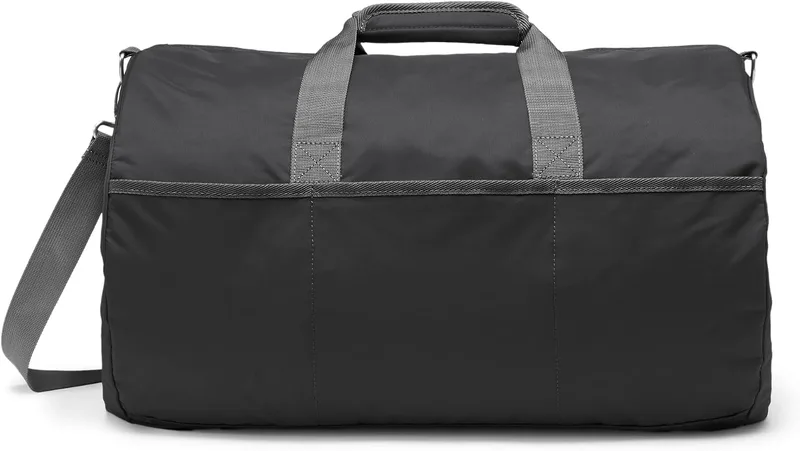 Amazon Essentials ▫️ Mochila de lona, mala de viagem/armazenamento grande e dobrável com bolsos com fecho de correr, 50,8 cm, capacidade de 13,6 kg, preta