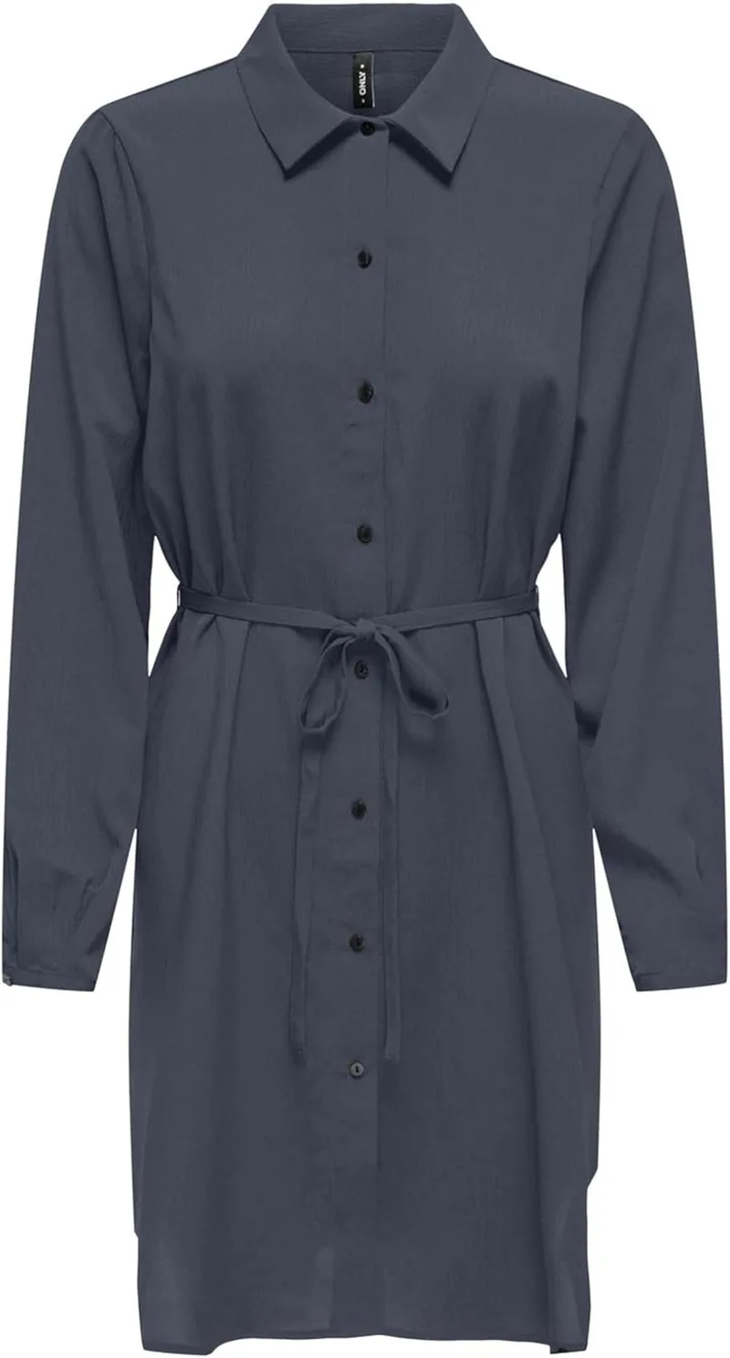 ONLY ▫️ Vestido com camisa Onlnova Life Elite L/S - Vestido com camisa para mulher, Azul degradado, M