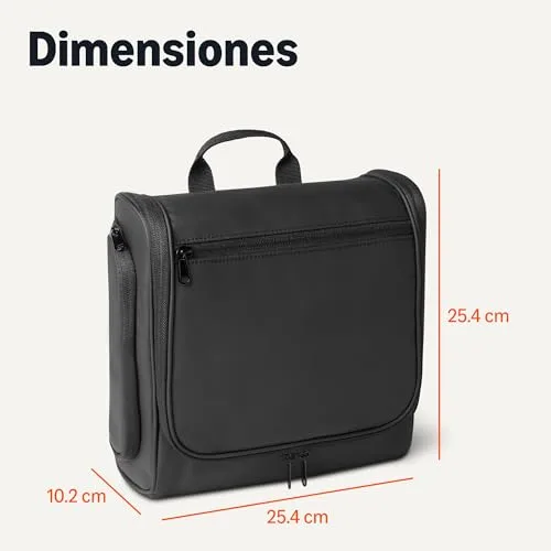 Amazon Essentials ▫️ Bolsa de Viagem com Gancho para Pendurar, Estojo Portátil para Cosméticos, Grande Capacidade, Organizador de Viagem para Artigos de Higiene Pessoal e Cosméticos de Tamanho Normal, 25,4 cm, Preto 6