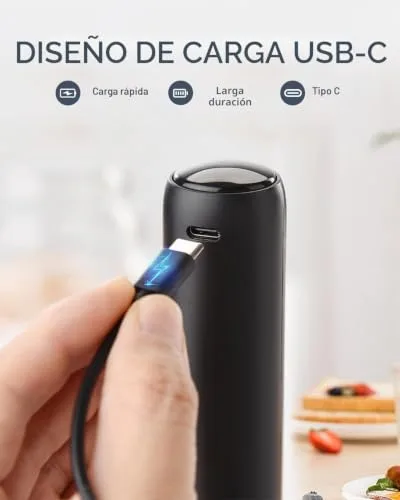 JIMYIU ▫️ Batedor de leite recarregável com tampa, máquina elétrica portátil para preparar café com leite, cappuccino, chocolate quente e café preto 2