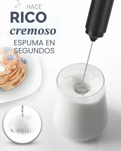 JIMYIU ▫️ Batedor de leite recarregável com tampa, máquina elétrica portátil para preparar café com leite, cappuccino, chocolate quente e café preto 3
