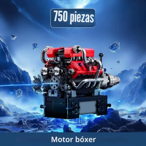 Mould King ▫️ 10204 Technik V8 Kit de Motor Peças de Montagem Peças de Encaixe Motor FE Carro Desportivo Kit de Motor para Carro Motor a Gás Modelo para Carro para Fãs (750 peças) 2