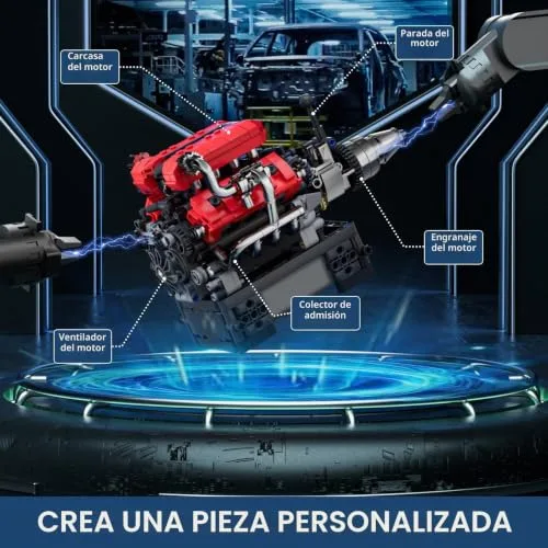 Mould King ▫️ 10204 Technik V8 Kit de Motor Peças de Montagem Peças de Encaixe Motor FE Carro Desportivo Kit de Motor para Carro Motor a Gás Modelo para Carro para Fãs (750 peças) 4