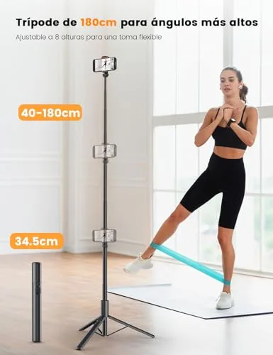 ANXRE ▫️ Tripé para telemóvel de 180 cm com comando à distância, NT79 Monopé para selfies 2