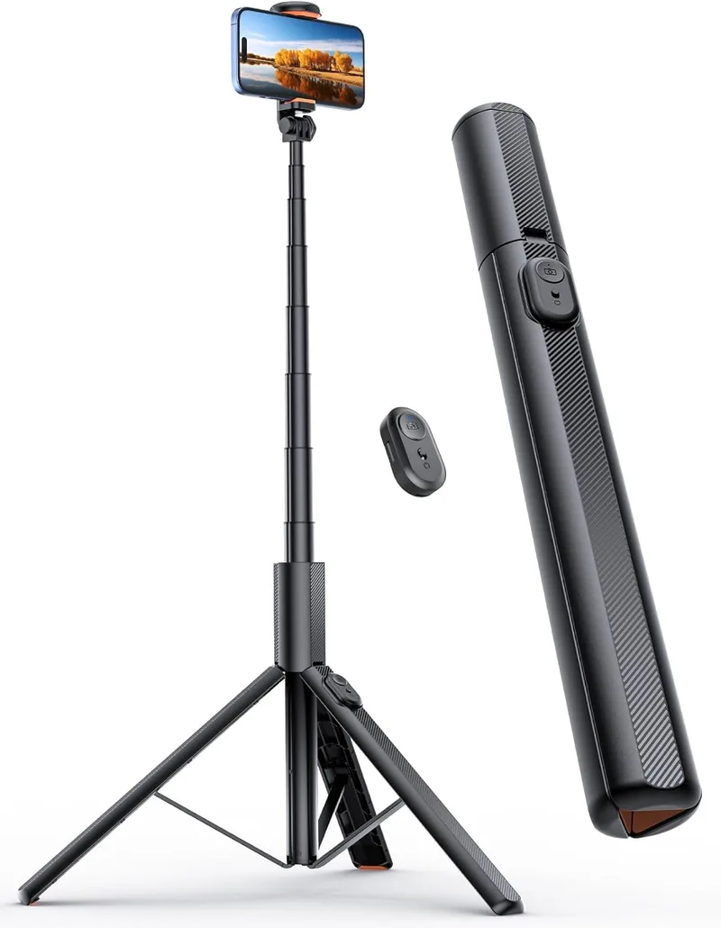 ANXRE ▫️ 180cm Selfie Stick Tripod, NT79 Mobile Tripod Monopod com Controlo Remoto para Telemóvel e Câmara, Compatível com iPhone/Samsung/Gopro/Câmara (Preto)