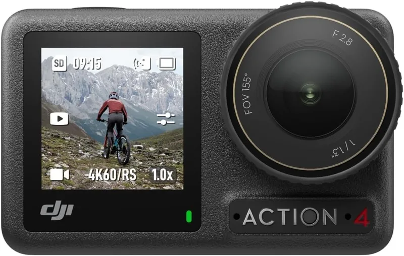 DJI ▫️ Osmo Action 4 Pack Essencial: câmara de ação submersível 4K/120 fps com um sensor de 1/1,3 polegadas, excelente desempenho em condições de pouca luz, D-Log M de 10 bits e bateria de longa duração de 1770 mAh