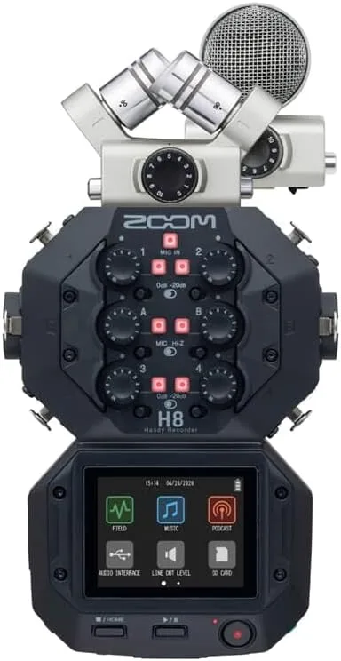 Zoom ▫️ H8+MS PACK - gravador de 8 faixas - interface USB - 2 cápsulas