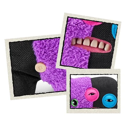 Fuggler ▫️ Misfit Monsters de 23 cm, Série 1 da ZURU (Reekalien - Roxo e Preto), Brinquedo de peluche Funny Ugly Monster 3