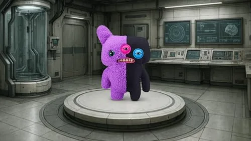Fuggler ▫️ Misfit Monsters de 23 cm, Série 1 da ZURU (Reekalien - Roxo e Preto), Brinquedo de peluche Funny Ugly Monster 5