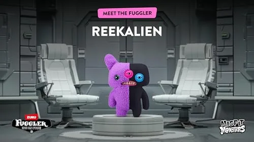 Fuggler ▫️ Misfit Monsters de 23 cm, Série 1 da ZURU (Reekalien - Roxo e Preto), Brinquedo de peluche Funny Ugly Monster 6