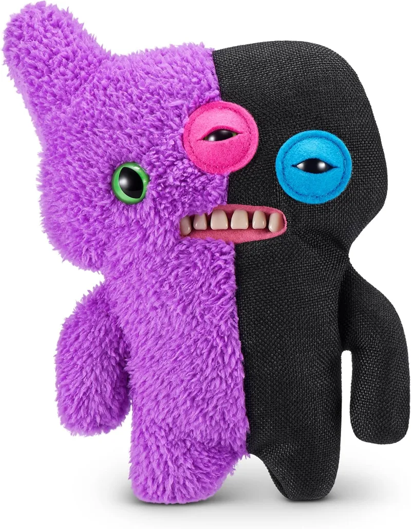Fuggler ▫️ Misfit Monsters de 23 cm, Série 1 da ZURU (Reekalien - Roxo e Preto), Brinquedo de peluche Funny Ugly Monster