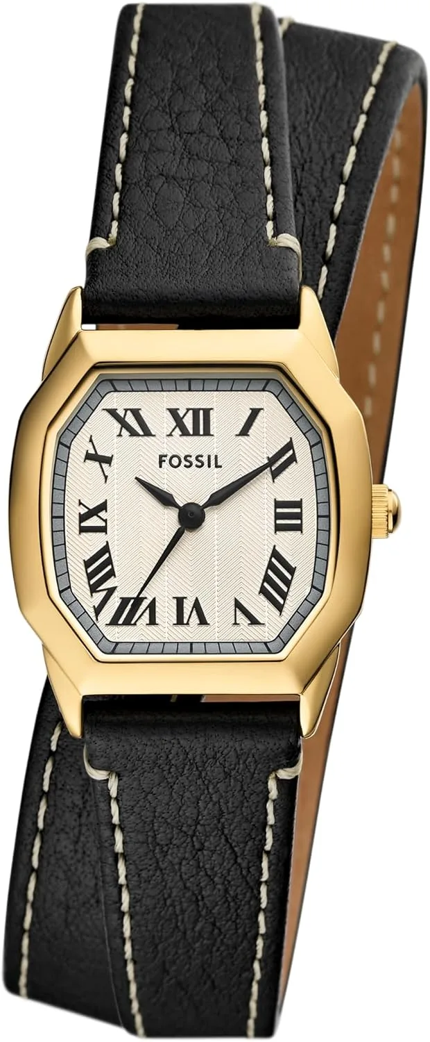 Fossil ▫️ Harlow ES5404 - Relógio de aço inoxidável preto de 27 mm para mulher