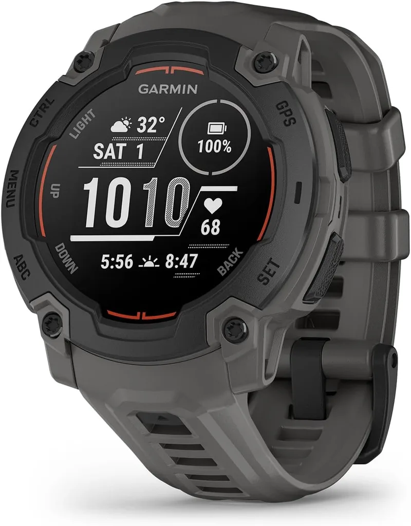 Garmin Instinct E, relógio inteligente com GPS, 45 mm, resistente à água, aplicações desportivas incorporadas, monitorização da saúde, notificações inteligentes, preto