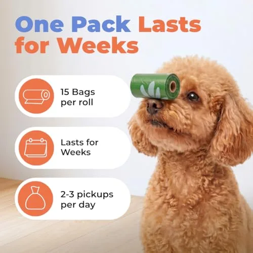 Best Pet Supplies ▫️ Sacos para dejetos de cães, 50% de conteúdo reciclado pós-consumo, sacos de lixo para cães em rolos, compatíveis com todos os suportes para sacos de dejetos de cães 6