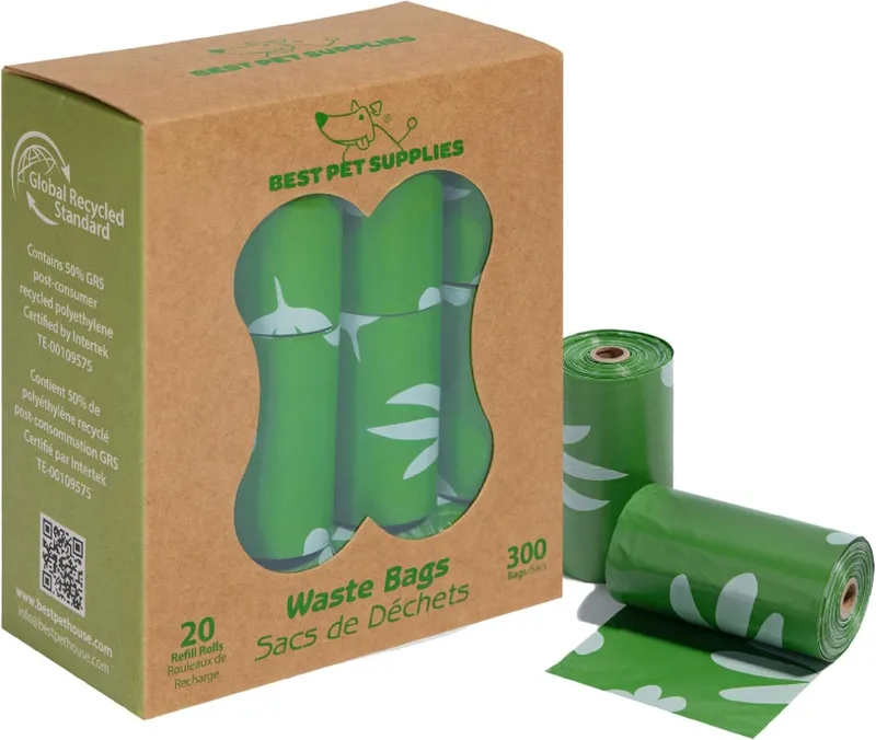 Best Pet Supplies ▫️ Sacos para dejetos de cães, 50% de conteúdo reciclado pós-consumo, sacos de lixo para cães em rolos, compatíveis com todos os suportes para sacos de dejetos de cães