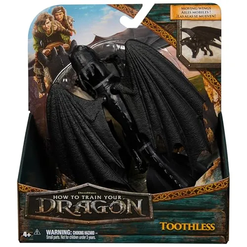 Dreamworks Dragons ▫️ Figura do Dragão Desdentado de «Como Treinar o Teu Dragão», com asas móveis, figura articulada de 23 cm «Fúria Noturna» - Brinquedos para crianças a partir dos 4 anos - Presente para crianças a partir dos 4 anos 2