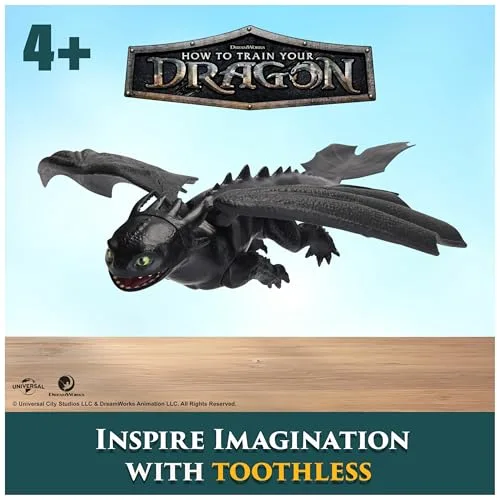 Dreamworks Dragons ▫️ Figura do Dragão Desdentado de «Como Treinar o Teu Dragão», com asas móveis, figura articulada de 23 cm «Fúria Noturna» - Brinquedos para crianças a partir dos 4 anos - Presente para crianças a partir dos 4 anos 3