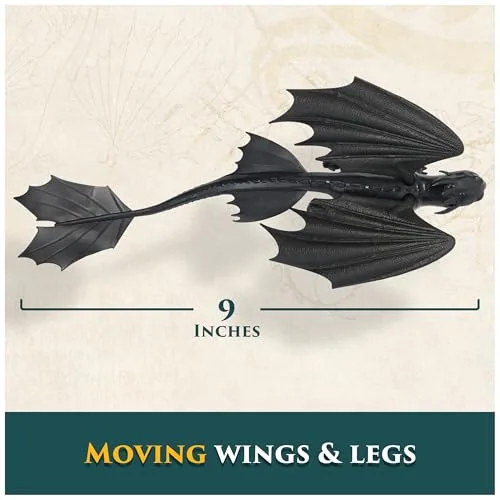 Dreamworks Dragons ▫️ Figura do Dragão Desdentado de «Como Treinar o Teu Dragão», com asas móveis, figura articulada de 23 cm «Fúria Noturna» - Brinquedos para crianças a partir dos 4 anos - Presente para crianças a partir dos 4 anos 5