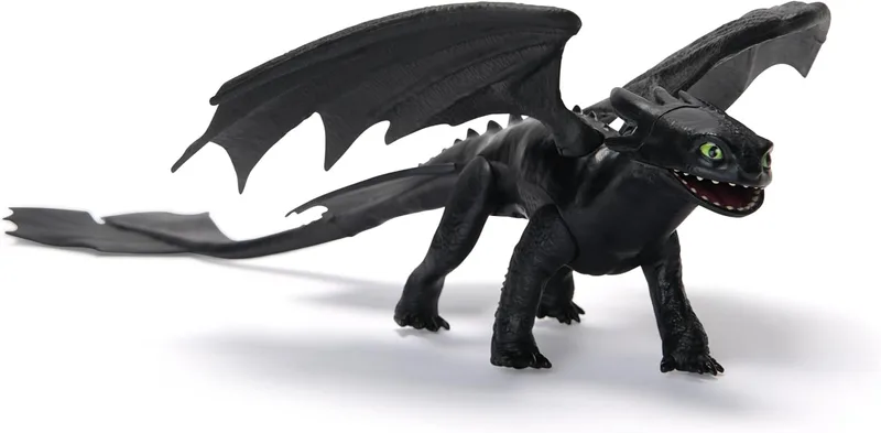 Dreamworks Dragons ▫️ Figura do Dragão Desdentado de «Como Treinar o Teu Dragão», com asas móveis, figura articulada de 23 cm «Fúria Noturna» - Brinquedos para crianças a partir dos 4 anos - Presente para crianças a partir dos 4 anos