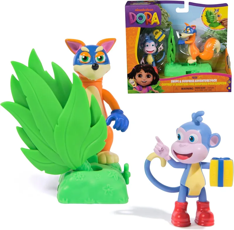DORA ▫️ THE EXPLORER - Pack Aventura Botas e Raposa: 2 figuras articuladas + 2 acessórios - 6073672 - Brinquedos para meninas 3 anos + - Prendas para meninas 3 anos + - Jogos infantis