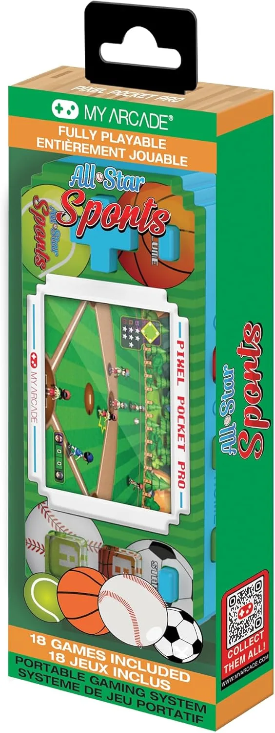 MY ARCADE ▫️ All Star Sports Pixel Player: Jogo de vídeo All Star Sports com licença oficial, porta-chaves portátil, jogos para crianças e adultos