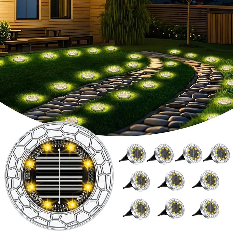 FIFlying ▫️ Conjunto de 10 luzes LED solares para exterior e jardim, 8 luzes LED solares