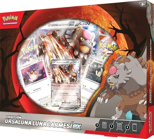 Pokémon ▫️ Coleção Ursaluna Lua Carmesim (4 cartas holográficas e 4 pacotes de melhoria) 3