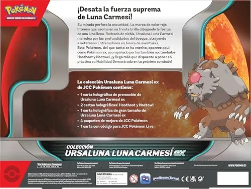 Pokémon ▫️ Coleção Ursaluna Lua Carmesim (4 cartas holográficas e 4 pacotes de melhoria) 4