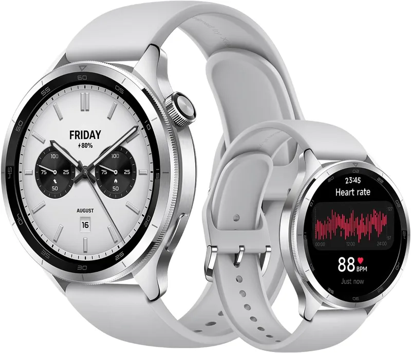 XIAOMI ▫️ Watch S4 – Relógio inteligente, monitor de fitness, ecrã AMOLED de 1,43 polegadas, autonomia de 15 dias, chamadas via Bluetooth, mais de 150 modos de desporto, GPS de dupla banda, NFC, compatível com Android e iOS, prateado