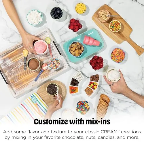 Ninja ▫️ CREAMi Swirl - Máquina para fazer gelados e porções cremosas, sorvete, batidos, iogurte gelado, programa de baixas calorias e muito mais, 13 em 1, cabo ergonómico e (2) pintas CREAMi Swirl de 16 onças, para 7