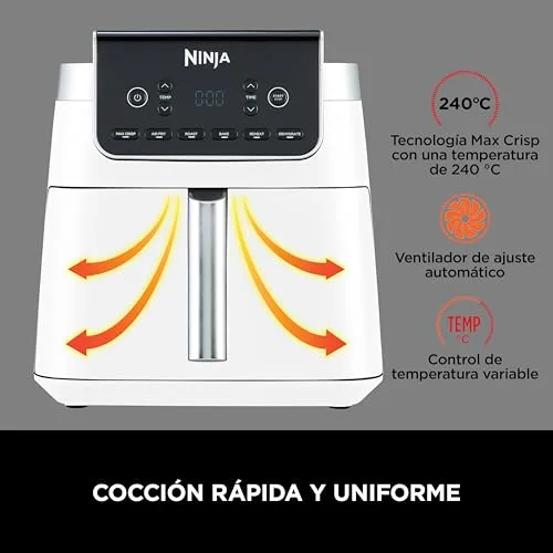 Ninja ▫️ MAX PRO, Fritadeira de ar quente sem óleo, 6,2 L, Branca 7