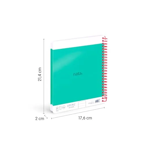 MILAN ▫️ ® Caderno A5 com espiral e capa dura, papel pautado, 80 folhas de 95 g/m², coleção creme®, verde 2