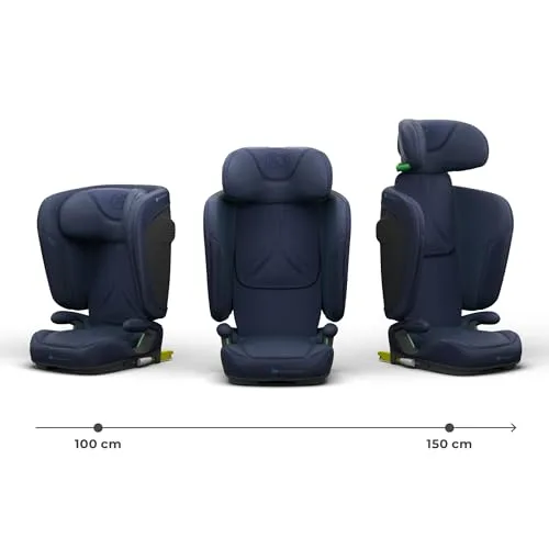 Kinderkraft ▫️ UNITY 2 i-Size, Cadeira auto dobrável 100–150 cm, dos 3,5 aos 12 anos aproximadamente, Apoio de cabeça ajustável, Estofo com sistema AIR FLOW, Encosto ajustável em 5 posições, Azul 4