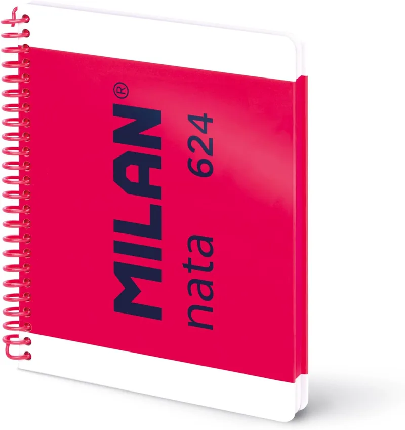 MILAN ▫️ ® A5 caderno com espiral, capa dura, 80 folhas, 95 g/m², coleção nata®, rosa, caderno com espiral, 80 folhas, 95 g/m², coleção nata®, rosa