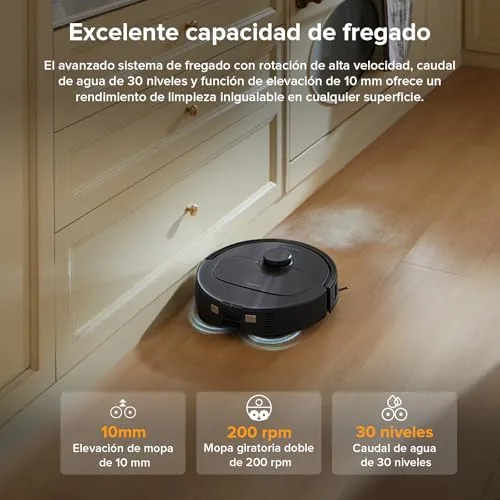 roborock ▫️ Conjunto do aspirador robô QV 35A, com duas esfregonas giratórias retráteis, preto 4