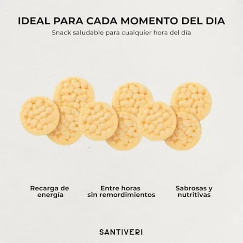 SANTIVERI ▫️ Mini Panquecas Proteicas com Sabor a Alecrim, Snack Proteico com 24 g de Proteína, Rico em Fibra, com Azeite, Sem Glúten nem Lactose – 50 g 5