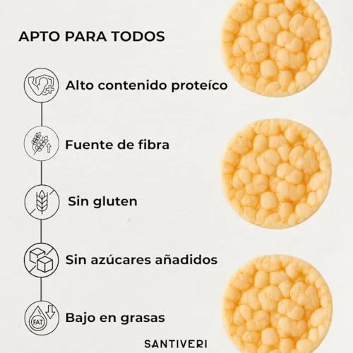SANTIVERI ▫️ Mini Panquecas Proteicas com Sabor a Alecrim, Snack Proteico com 24 g de Proteína, Rico em Fibra, com Azeite, Sem Glúten nem Lactose – 50 g 6