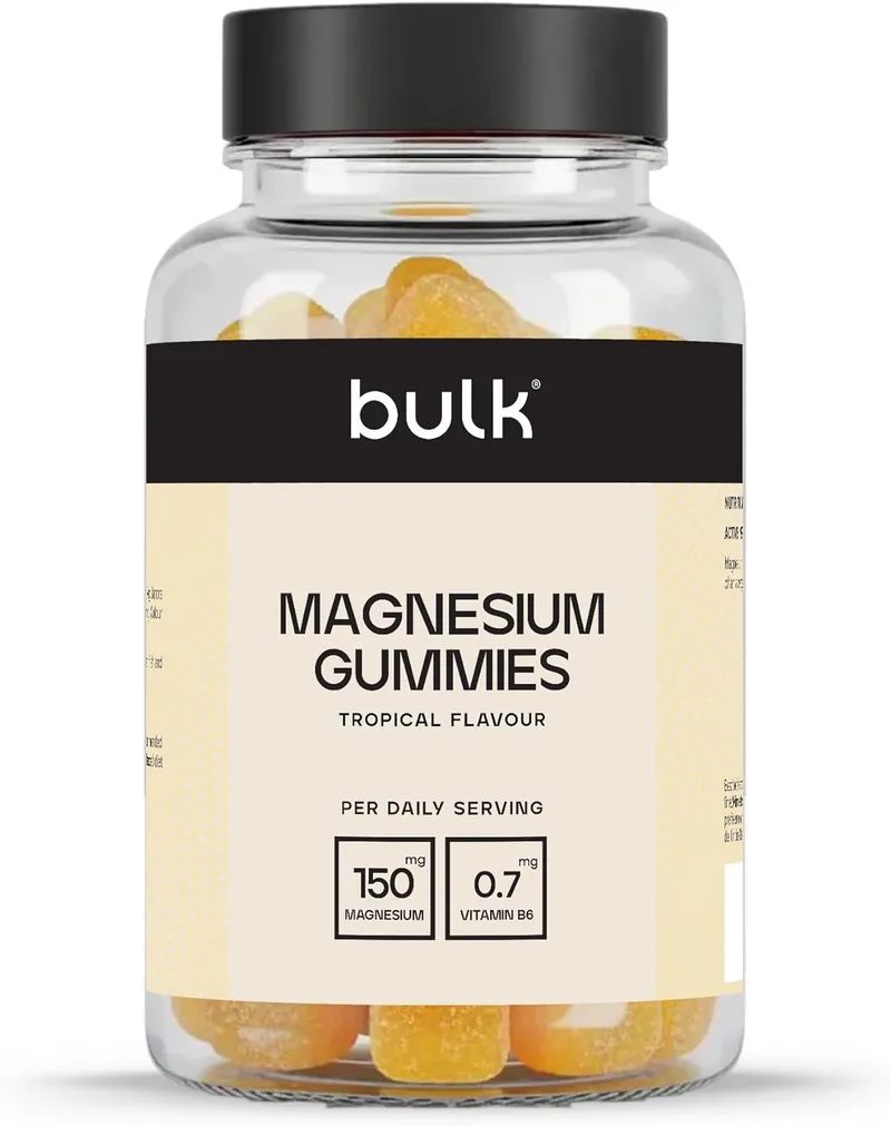 Bulk ▫️ Magnesium Gummies,150mg, Tropical, Apoio ósseo e energético, 60 Gummies