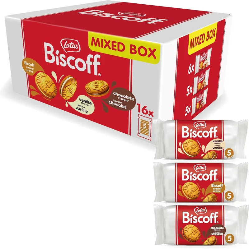 Biscoff ▫️ Bolachas Lotus Sandwich - Embalagem Mista | 3 Sabores | 16x50 g (800 g)