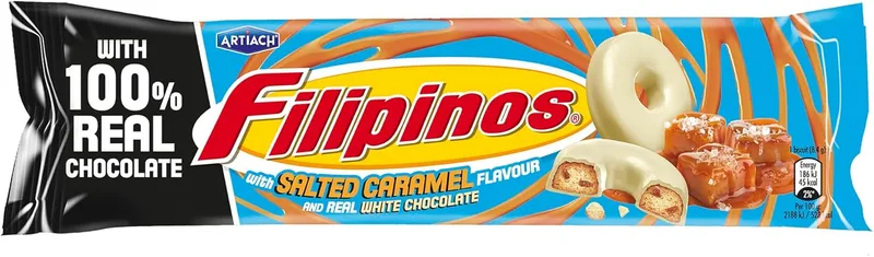 Artiach ▫️ Filipinos Chocolate Branco Edição Especial Caramelo Salgado 118 g
