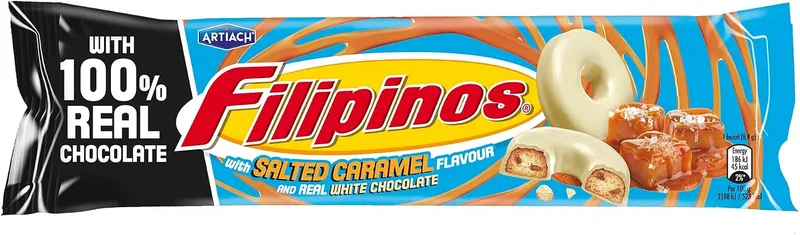 Artiach ▫️ Filipinos Chocolate Branco Edição Especial Caramelo Salgado 118 g