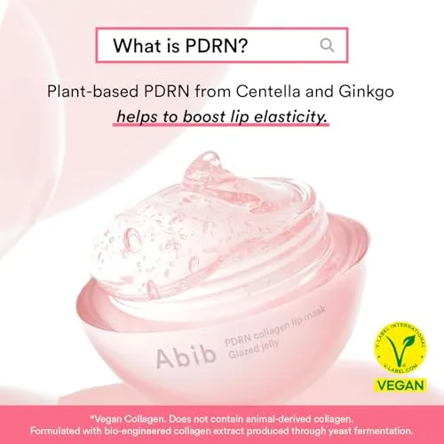 Abib ▫️ PDRN Collagen Lip Mask Glazed Jelly 0,38 fl oz / 11 ml | Máscara labial hidratante coreana, bálsamo noturno (Overnight Sleeping Mask) para lábios secos e gretados, presente ideal para mulheres 5